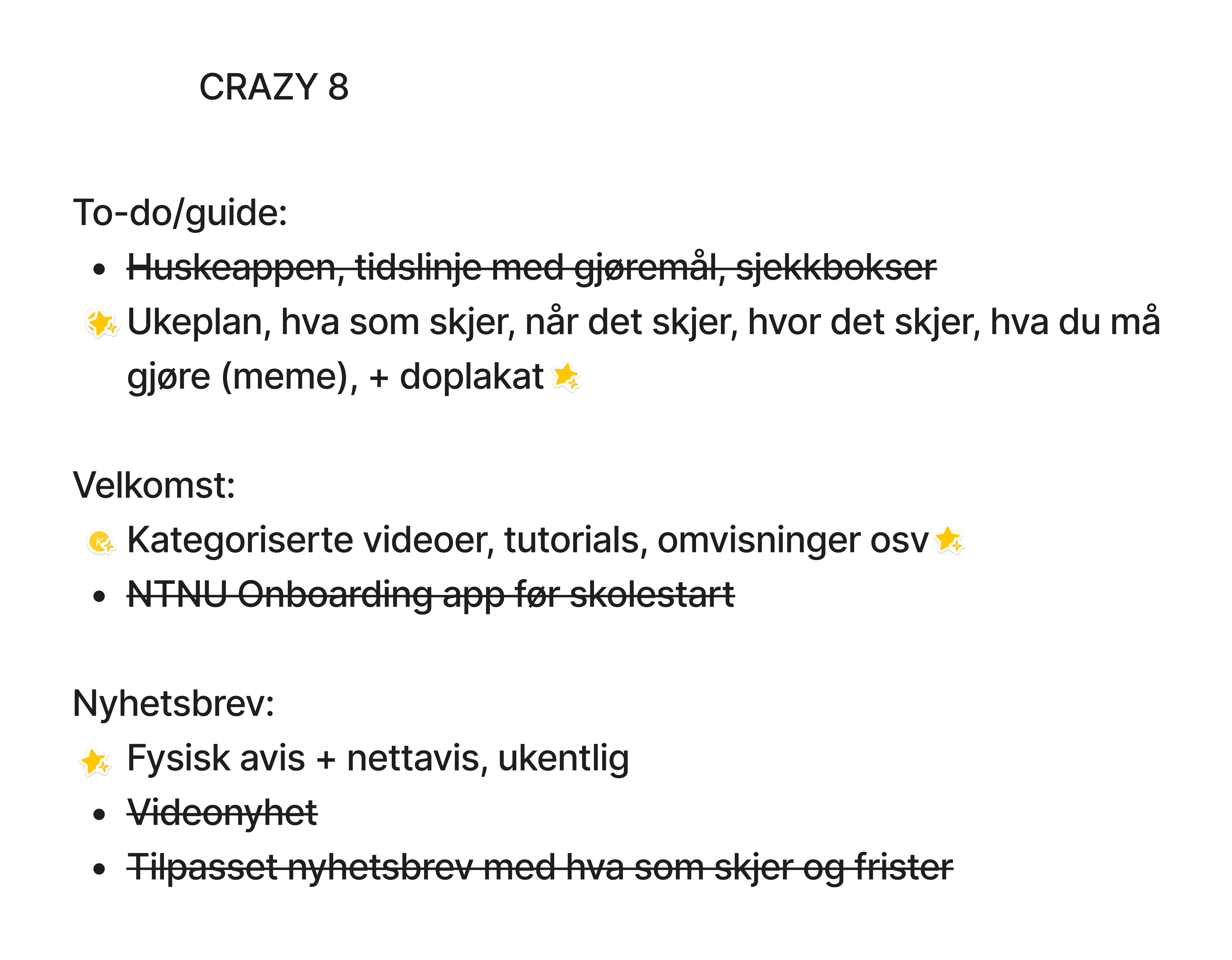 Crazy 8s workshop